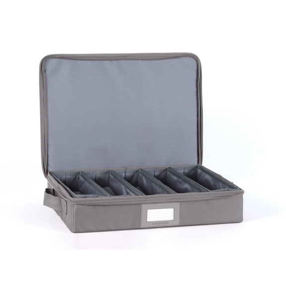 Covermates Keepsakes Zip-Top Storage Box with Trays - Heavy Duty Polyester- Reinforced Handles - Stackable Design - Indoor Storage, Graphite