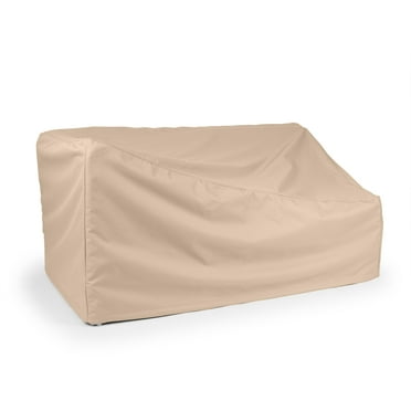 Covermates Left Arm Sectional Loveseat Cover - Heavy-Duty Polyester, Weather Resistant, Drawcord Hem, Seating and Chair Covers, 58W x 34D x 30H, Ripstop Tan