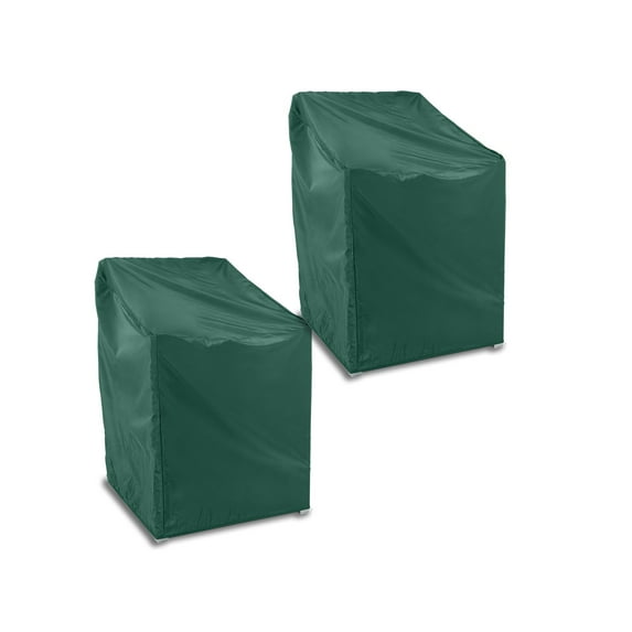 Covermates Classic Outdoor Chair Cover – Heavy-Duty 12-Gauge Vinyl Patio Chair Protector, Weather-Resistant, Elastic Hem, Fits Most Garden & Deck Chairs, 32W x 32D x 35H - Set of 4, Green