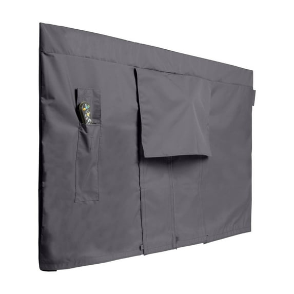 Covermates Outdoor Full TV Cover - Various Sizes, Durable Polyester, Weatherproof, Dustproof, Remote Pouch, Outdoor TV Covers, 50-54 Inch Screen Size, Charcoal