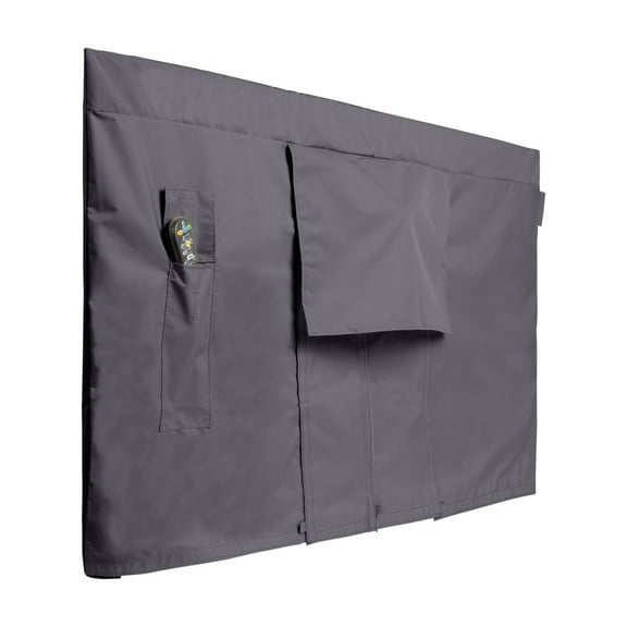 Covermates Outdoor Full TV Cover – Water-Resistant All-Weather Polyester Protection for Mounted & Freestanding TVs, Fleece Lining, Remote Pocket, Secure Touch Fasteners, 60-64 Inches, Charcoal