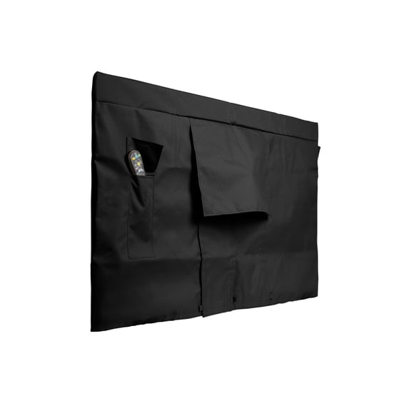 Covermates Outdoor Full TV Cover – Heavy-Duty Polyester All-Weather Protection for Mounted & Freestanding TVs, Fleece Lined, Rip-Resistant, Touch Fasteners, Remote Pocket, 50-54 Inches, Ripstop Black