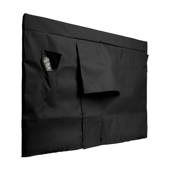 Covermates Outdoor Full TV Cover - Various Sizes, Heavy-Duty Polyester, Weatherproof, Dustproof, Remote Pocket, Outdoor TV Covers, 50-54 Inch Screen Size, Ripstop Black