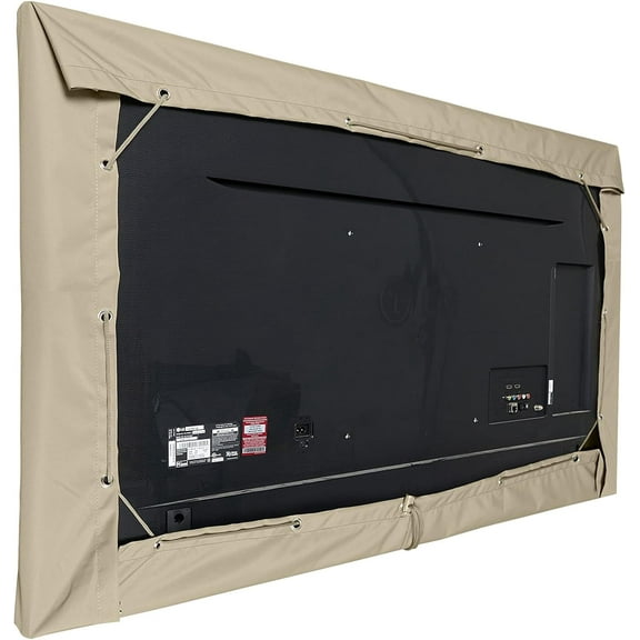 Covermates Outdoor Half TV Cover  Various Sizes, Durable Polyester, Weatherproof, Dustproof, Draw Cord Closure, Outdoor TV Covers, 65-68 Inch Screen Size, Khaki