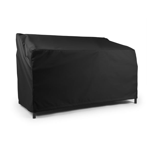 Covermates Ultima Outdoor Patio Bench Cover, Heavy-Duty 600D Polyester, Extreme Weather Protection, Double-Stitched Seams, Mesh Vent, Buckle Straps & Drawcord, 48W x 26D x 34H, Ripstop Black