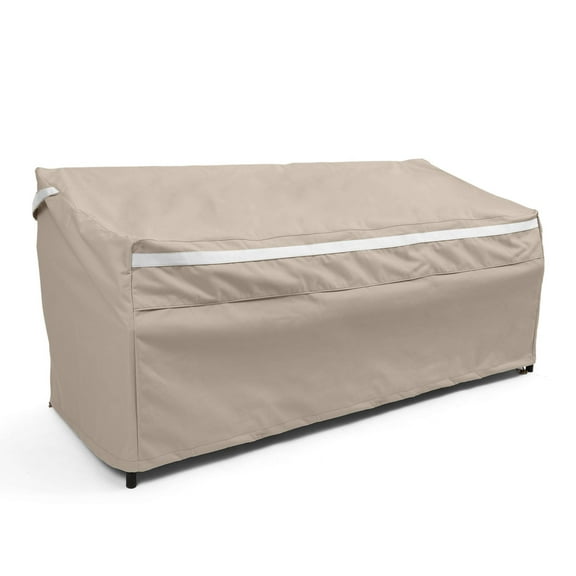 Covermates Prestige Outdoor Patio Sofa Cover – Water-Resistant 900D Polyester, Rot-Resistant Double-Stitched Seams, Auto-Locking Drawcord, Mesh Vents & Buckle Straps, 82W x 40D x 40H, Clay