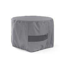 Covermates Elite Round Ottoman Cover – Water-Resistant 300D Polyester with Drawcord Hem & Mesh Vent for Outdoor Patio Ottoman Protection, 24DIAMETER x 18H, Charcoal