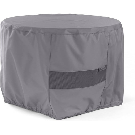 Covermates Outdoor Round Ottoman Cover - Water Resistant Polyester, Drawcord Hem, Mesh Vents, Seating and Chair Covers, 30DIAMETER x 25H, Charcoal