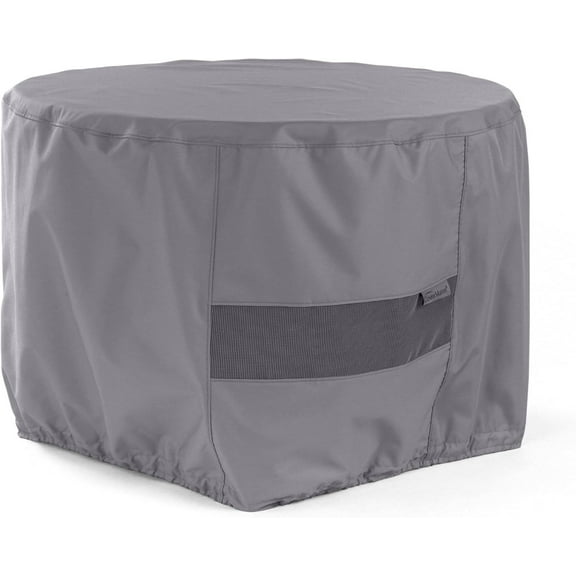 Covermates Outdoor Round Ottoman Cover - Water Resistant Polyester, Drawcord Hem, Mesh Vents, Seating and Chair Covers, 36DIAMETER x 25H, Charcoal
