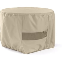 Covermates Outdoor Round Ottoman Cover - Water Resistant Polyester, Drawcord Hem, Mesh Vents, Seating and Chair Covers, 48DIAMETER x 25H, Khaki