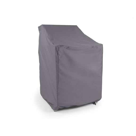 Covermates Elite Outdoor Stacking Chair Cover – Water-Resistant Polyester Patio Chair Protector, Drawcord Hem, Mesh Vent, Fits Most Garden & Deck Chairs, 26W x 28D x 48H, Charcoal