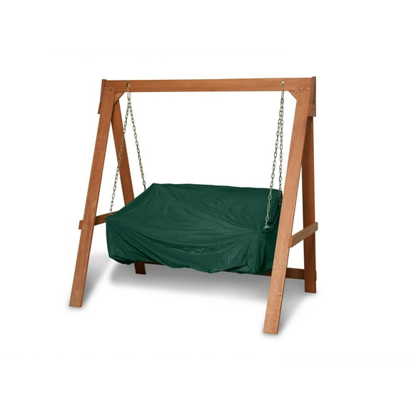 Covermates Outdoor Swing Cover – Weather-Resistant 12-Gauge Vinyl with Polyester Lining, Elastic Hem, Touch Fastener Closures & Mesh Vent, 63W x 26D x 26H, Green