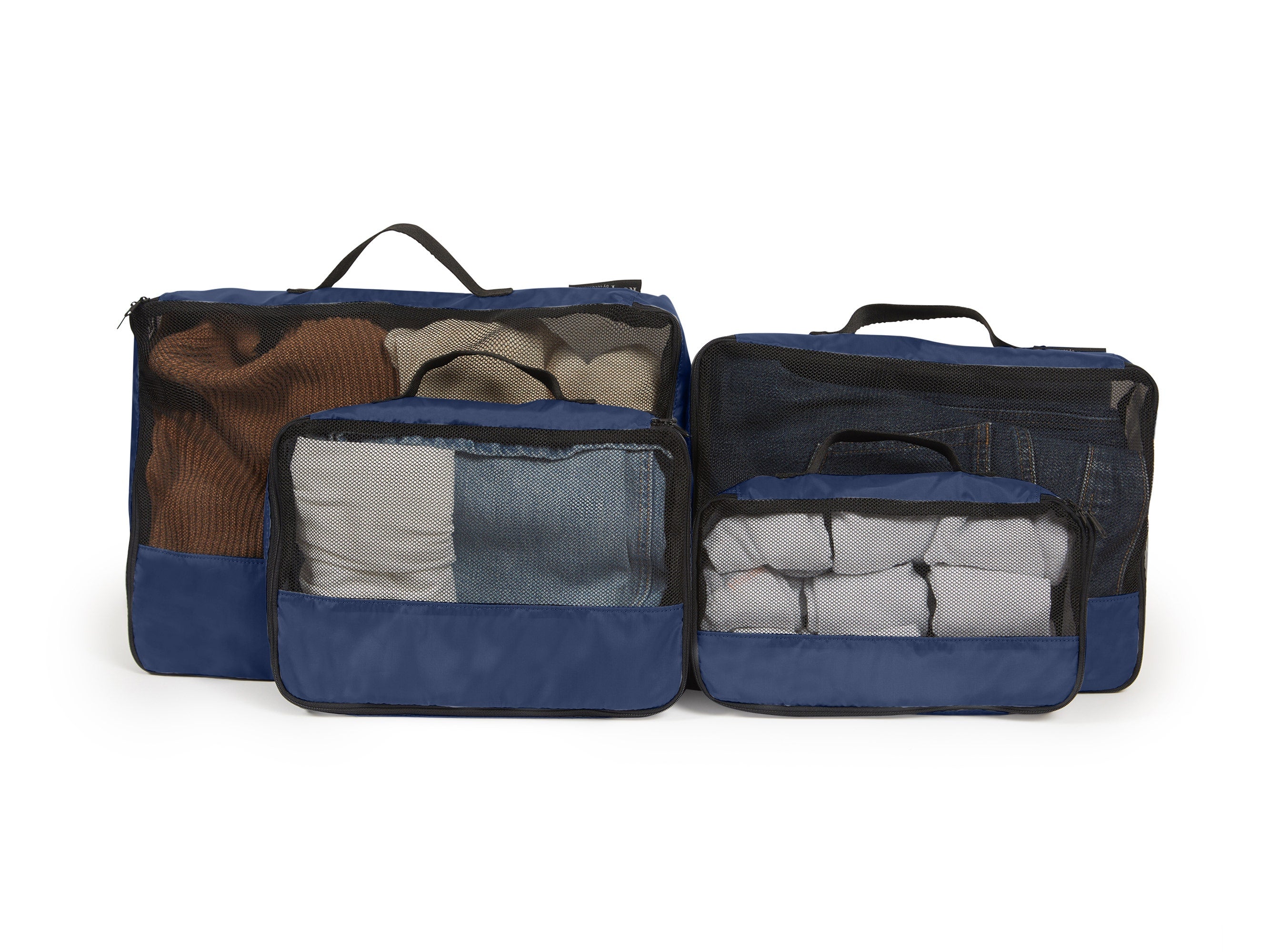 Covermates Packing Cube Set - Premium Polyester - Dual Zipper Pulls - Carrying Handle - Front Mesh Window - Travel Organization, Blue