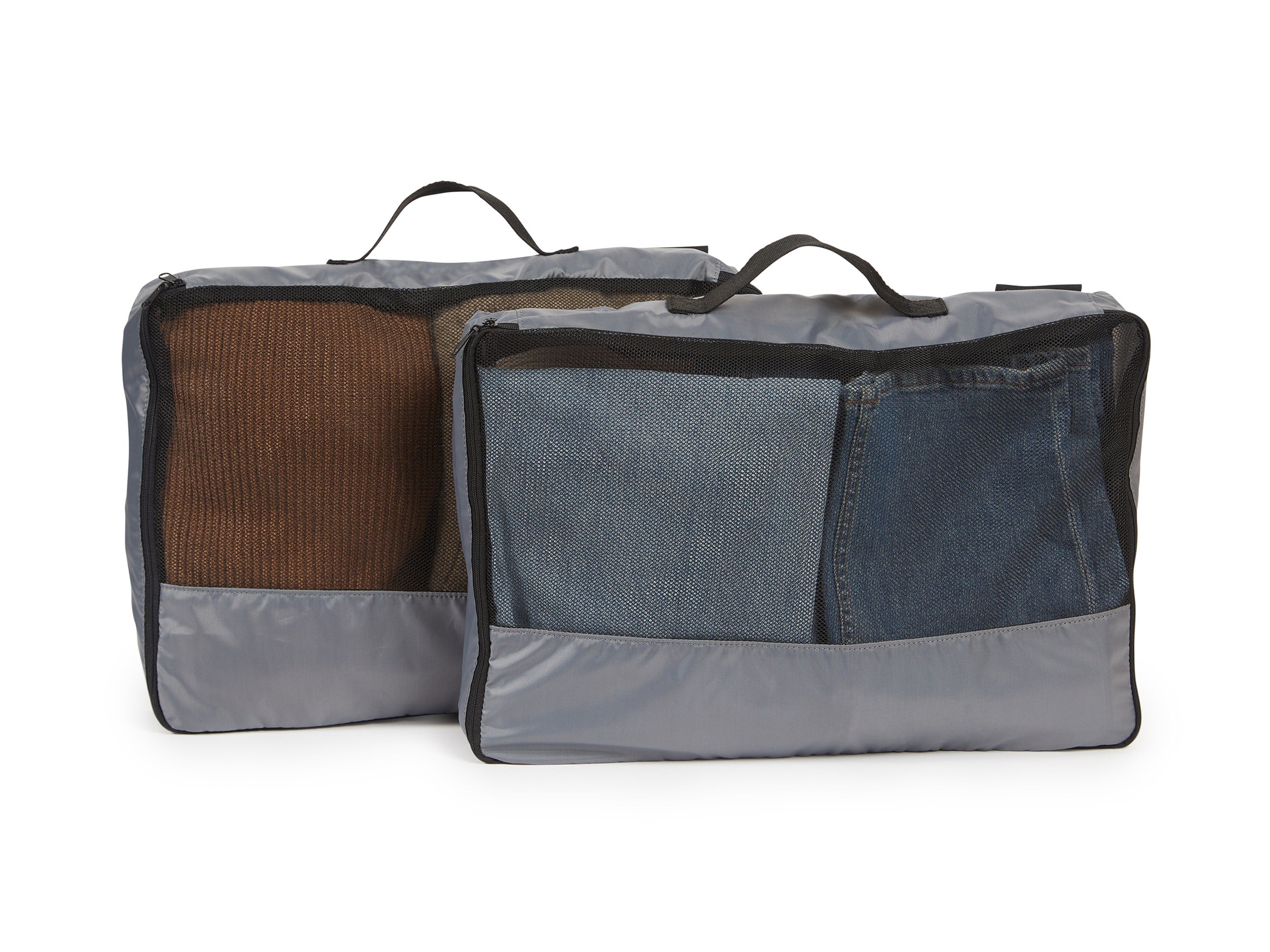 Covermates Packing Cube Set - Premium Polyester - Dual Zipper Pulls - Carrying Handle - Front Mesh Window - Travel Organization, Grey