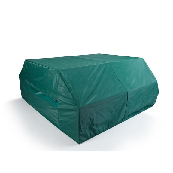 Covermates Classic Picnic Table Cover – All-Weather Outdoor Table Protection, Water-Resistant Vinyl, Elastic Hem, Mesh Vents, Patio Furniture Cover, 76W x 62D x 32H, Green