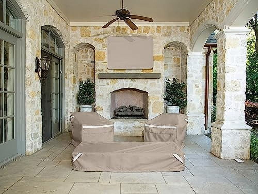Covermates Rectangular Accent Table Cover - Patio Outdoor Furniture Cover, Water Resistant Outdoor Ottoman/Side Table Cover, Prestige 900D Polyester, 50W x 30D x 25H, Clay
