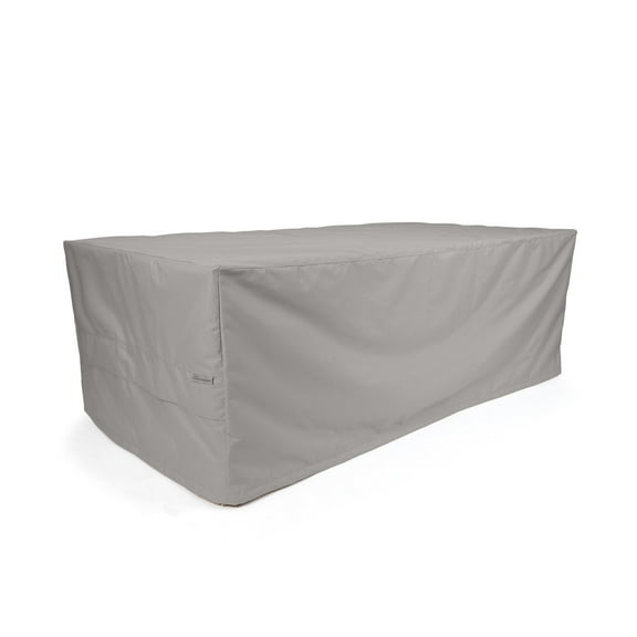 Covermates Ultima Outdoor Rectangular Dining Table Cover – Rip-Resistant All-Weather Water-Resistant Polyester, Covered Mesh Vent, Drawcord & Buckle Straps, Full Table 50W x 30D x 25H, Ripstop Grey