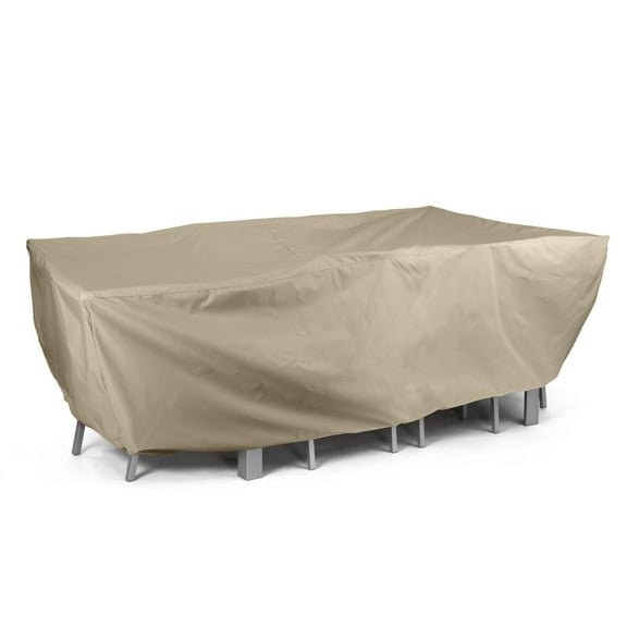 Covermates Elite Rectangular Fire Pit Chair Set Cover – Water-Resistant Outdoor Protection with Durable 300D Polyester, Mesh Air Vents & Adjustable Buckle Straps, SQUARE 138W x 68D x 30H, Khaki