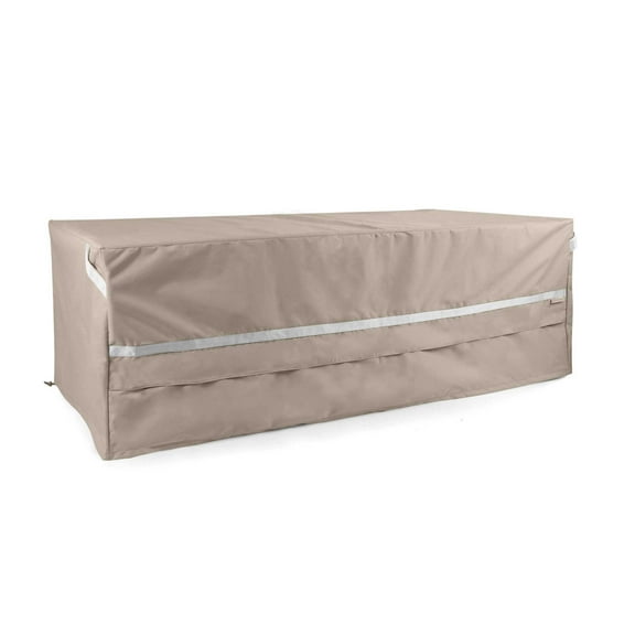 Covermates Prestige Rectangular Fire Pit Cover – Heavy-Duty Water-Resistant Outdoor Patio Protection with 900D Polyester, Mesh Air Vents, Buckle Straps & Drawcord, RECTANGULAR 26W x 22D x 21H, Clay