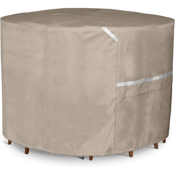 Covermates Round Dining Table/Chair Set Cover - Premium Polyester, Weather Resistant, Drawcord Hem, Patio Table Covers, 54DIAMETER x 25H, Clay