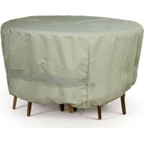 Covermates Round Dining Table/Chair Set Cover - Water-Resistant Polyester, Mesh Ventilation, Patio Table Covers, 54DIAMETER x 25H, Khaki
