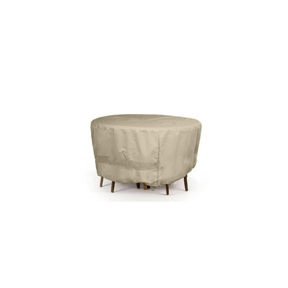 Covermates Elite Round Fire Pit Chair Set Cover – Water-Resistant Outdoor Protection with Durable 300D Polyester, Mesh Air Vents & Adjustable Buckle Straps, ROUND 60DIAMETER x 30H, Khaki