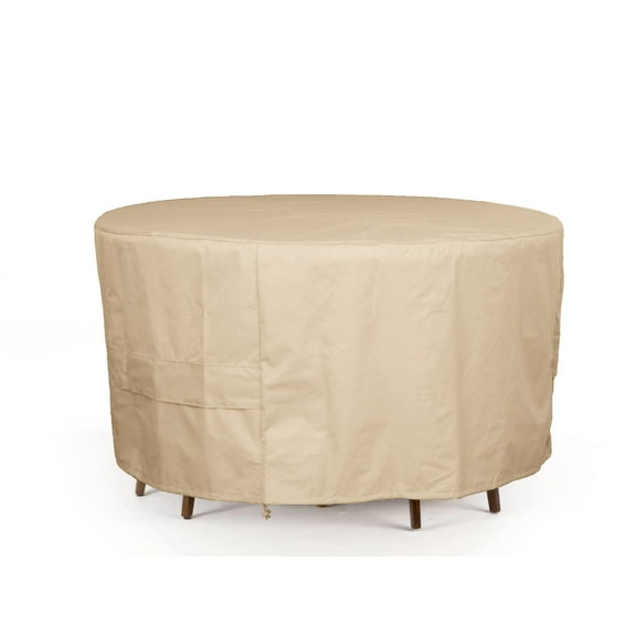 Covermates Ultima Round Fire Pit Chair Set Cover – Waterproof Heavy-Duty Outdoor Protection with Ripstop Polyester, Mesh Air Vents & Secure Buckle Straps, ROUND 54DIAMETER x 25H, Ripstop Tan