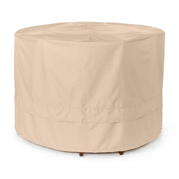Covermates Ultima Round Fire Pit Cover – Waterproof Heavy-Duty Outdoor Protection with Ripstop Polyester, Mesh Air Vents & Secure Buckle Straps, ROUND 24DIAMETER x 18H, Ripstop Tan
