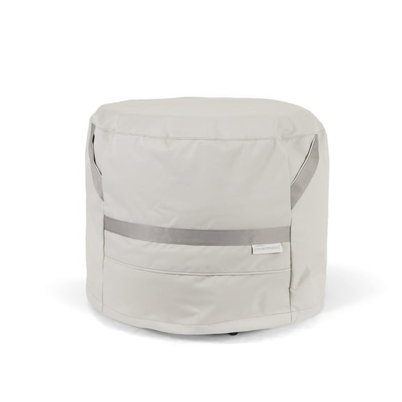 Covermates Prestige Round Fire Pit Cover – Heavy-Duty Water-Resistant Outdoor Patio Protection with 900D Polyester, Mesh Air Vents, Buckle Straps & Drawcord Hem, ROUND 24DIAMETER x 18H, Stone