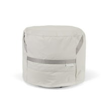 Covermates Prestige Round Fire Pit Cover – Heavy-Duty Water-Resistant Outdoor Patio Protection with 900D Polyester, Mesh Air Vents, Buckle Straps & Drawcord Hem, ROUND 30DIAMETER x 18H, Stone