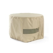 Covermates Round Firepit Cover – Water-Resistant Polyester, Mesh Ventilation, Fire Pit Covers-Khaki