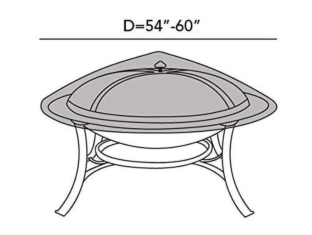 Covermates Round Firepit Top Cover - Heavy-Duty Polyester, Weather Resistant, Drawcord Hem, Fire Pit Covers, Round TOP 54-60 Diameter, Ripstop Grey