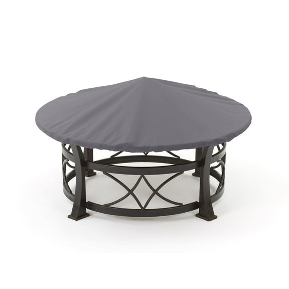Covermates Elite Round Fire Pit Top Cover – Water-Resistant Outdoor Protection with Durable 300D Polyester, Mesh Air Vents & Adjustable Buckle Straps, ROUND TOP 54-60 DIAMETER, Charcoal