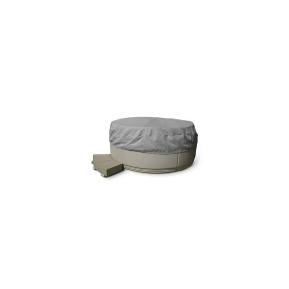 Covermates Round Hot Tub Cover - Heavy-Duty Polyester, Weather Resistant, Drawcord Hem, Outdoor Living Covers, 80DIAMETER x 14H, Ripstop Grey