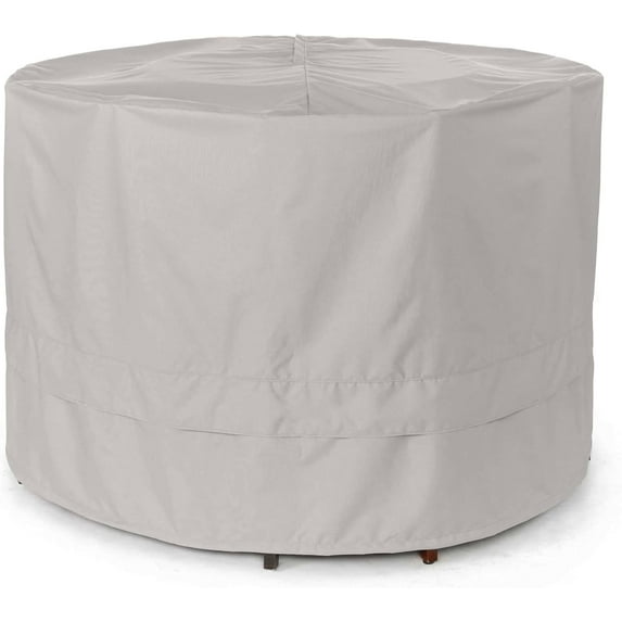 Covermates Round Ottoman Cover - Heavy-Duty Polyester, Weather Resistant, Drawcord Hem, Seating and Chair Covers, 30DIAMETER x 25H, Ripstop Grey