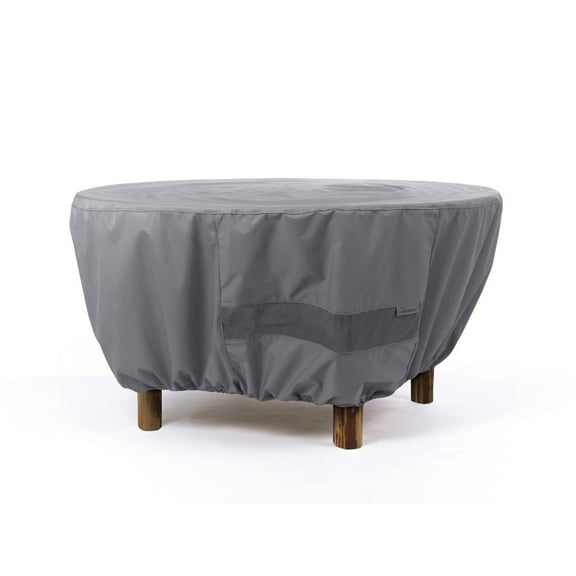 Covermates Elite Round Poker Table Cover – Water-Resistant All-Weather Game Table Protector with Elastic Hem, Auto-Locking Drawcord, Mesh Vent, and Buckle Straps, 36DIAMETER x 25H, Charcoal