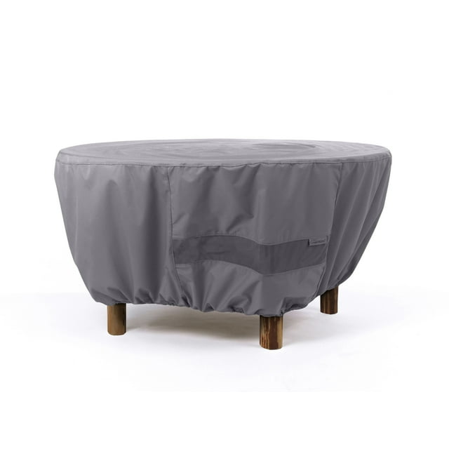 Covermates Round Poker Table Cover – Water Resistant Polyester, Elastic Hem, Mesh Vent, Outdoor Living Covers, 72DIAMETER x 30H, Charcoal