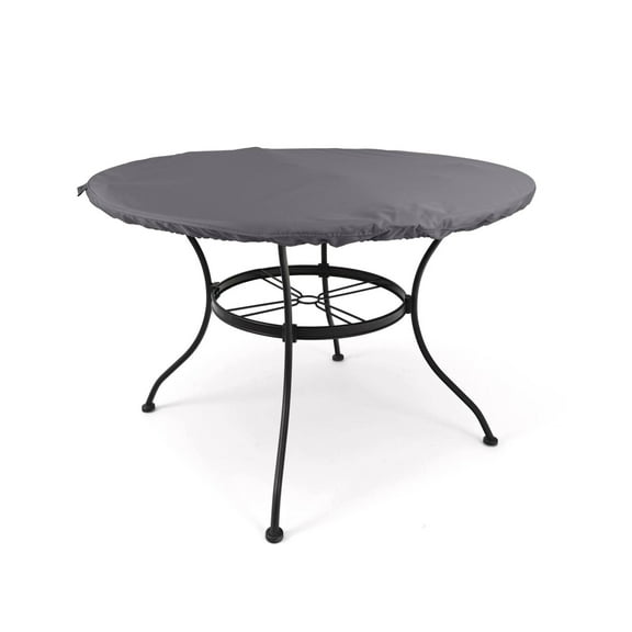 Covermates Elite Outdoor Round Table Top Cover – All-Weather Water-Resistant Polyester, Mesh Ventilation, Adjustable Drawcord & Buckle Straps for Patio Furniture, Round 54-60 DIAMETER, Charcoal