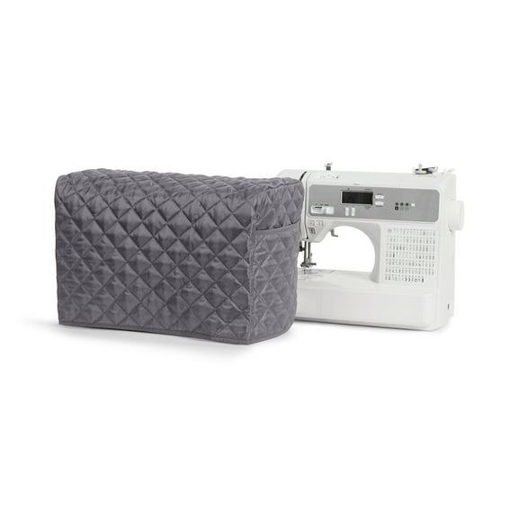 Covermates Sewing Machine Cover - Padded Protection, Storage Pockets, Stain Resistant - Craft Storage, Slate