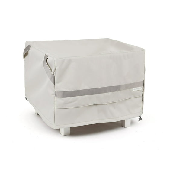 Covermates Square Patio Accent Table Cover - Patio Outdoor Furniture Cover, Water Resistant Outdoor Ottoman/Side Table Cover, Prestige 900D Polyester, 26W x 26D x 25H, Stone