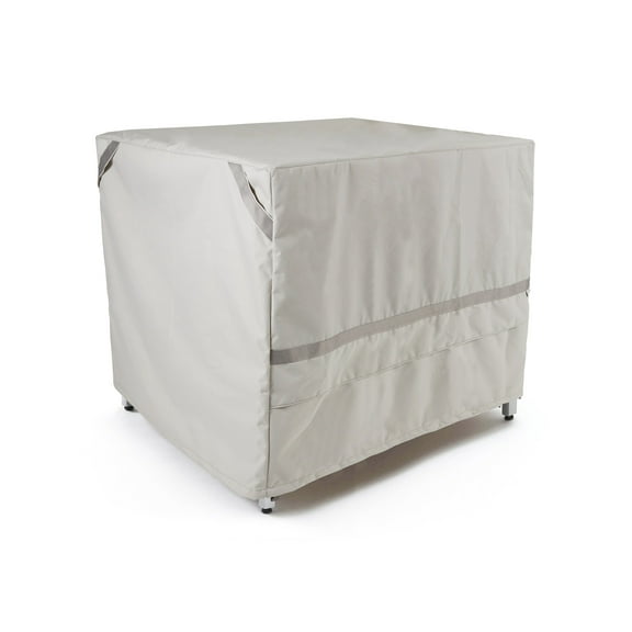 Covermates Square Dining Table Cover - Premium Polyester, Weather Resistant, Drawcord Hem, Patio Table Covers, 52W x 52D x 25H, Stone