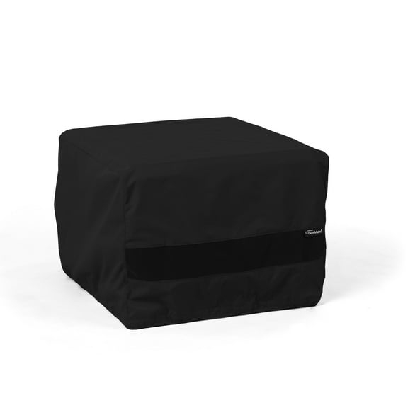 Covermates Square Dining Table Cover - Water-Resistant Polyester, Mesh Ventilation, Patio Table Covers, 36W x 36D x 35H, Black