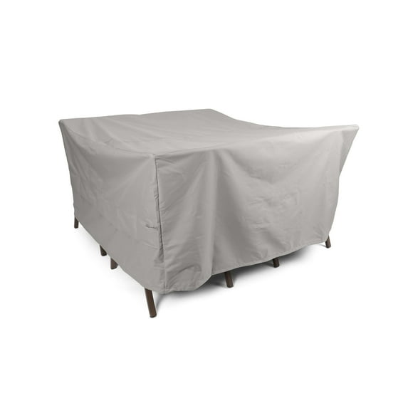 Covermates Ultima Outdoor Square Dining Table & Chair Set Cover – All-Weather Water & Rip-Resistant Polyester, Mesh Vents, Drawcord Hem, Buckle Straps, Full Table 66W x 66D x 30H, Ripstop Grey