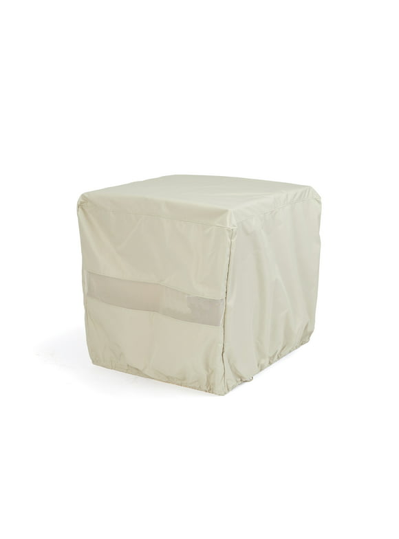 Covermates Square Firepit Cover – Water-Resistant Polyester, Mesh Ventilation, Fire Pit Covers, SQUARE 18W x 18D x 18H, Khaki