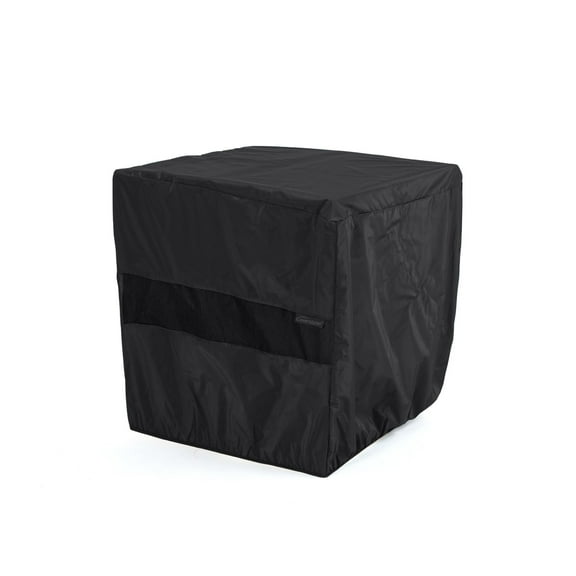 Covermates Elite Square Fire Pit Cover – Water-Resistant Outdoor Protection with Durable 300D Polyester, Mesh Air Vents & Adjustable Buckle Straps, SQUARE 42W x 42D x 25H, Black