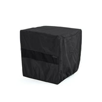 Covermates Elite Square Fire Pit Cover – Water-Resistant Outdoor Protection with Durable 300D Polyester, Mesh Air Vents & Adjustable Buckle Straps, SQUARE 52W x 52D x 25H, Black