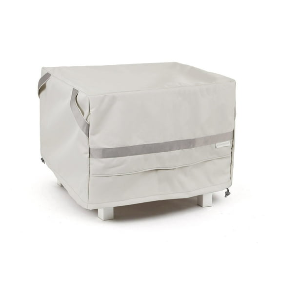 Covermates Square Patio Accent Table Cover - Patio Outdoor Furniture Cover, Water Resistant Outdoor Ottoman/Side Table Cover, Prestige 900D Polyester, 52W x 52D x 25H, Stone