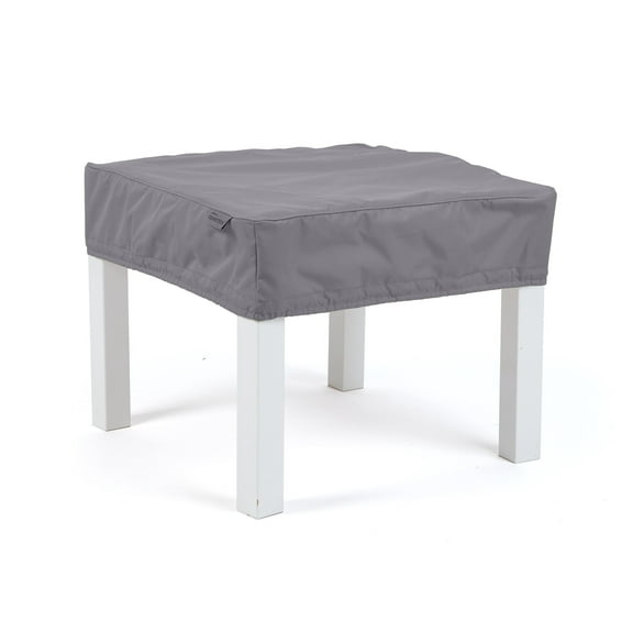 Covermates Square Table Top Cover - Water-Resistant Polyester, Adjustable Buckle Straps, Patio Table Covers, Square 24W x 24D x 6H, Charcoal