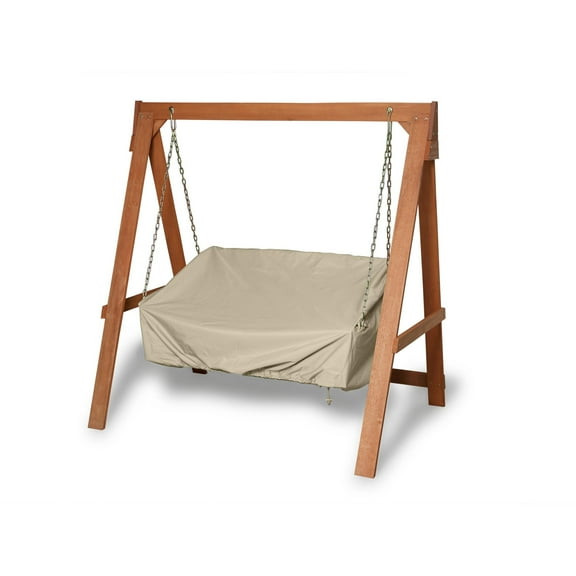 Covermates Elite Outdoor Swing Cover – Water-Resistant 300D Polyester with Double-Stitched Seams, Mesh Vent, Elastic Hem & Touch Fastener Closure, 63W x 26D x 26H, Khaki