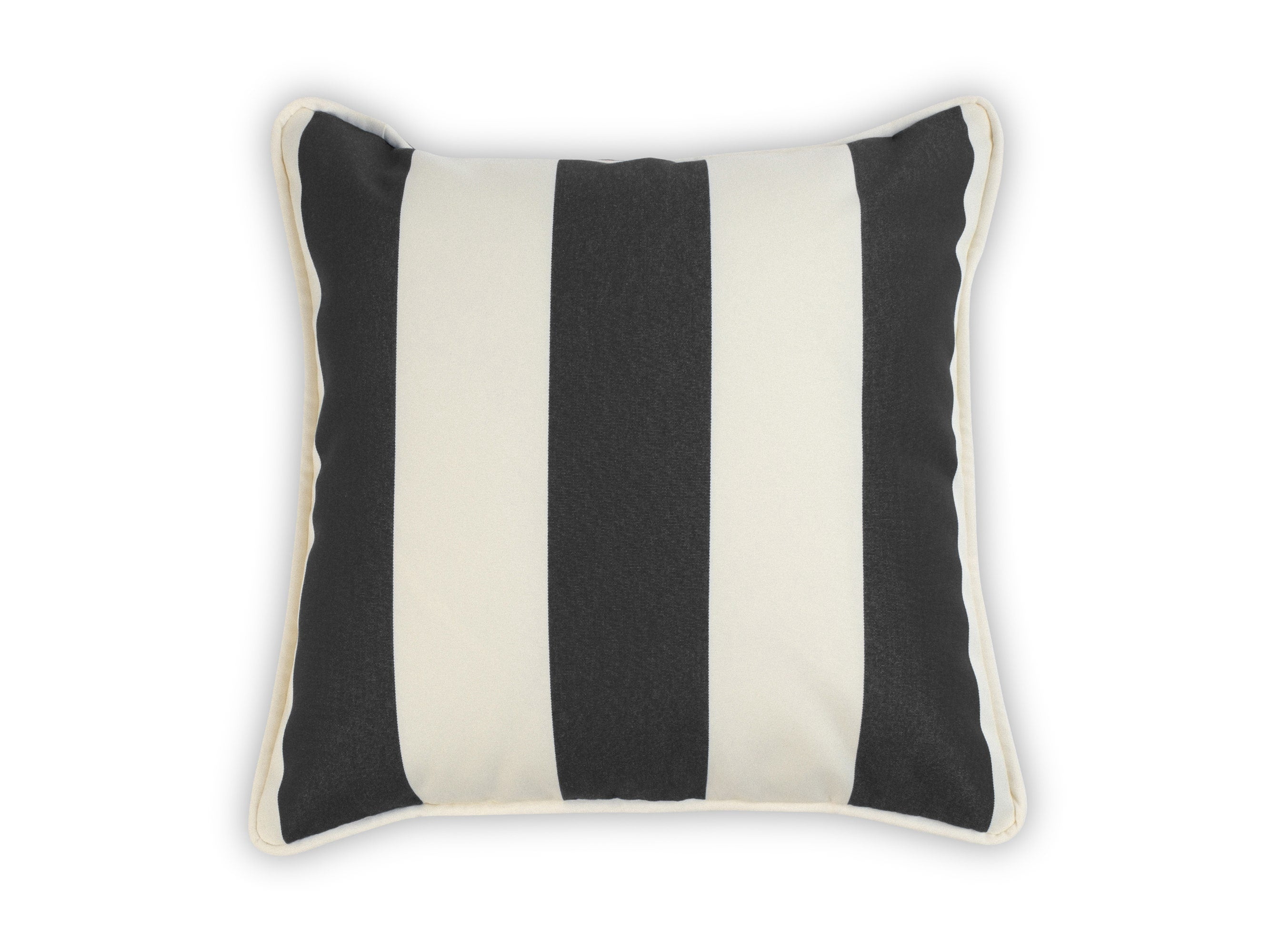 Covermates Throw Pillow - Weather Resistant, Full Side Zipper, LuxeGuard Collection, Ebony Stripe